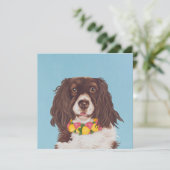 English Springer with Lantana Collar Feestdagenkaart (Staand voorkant)