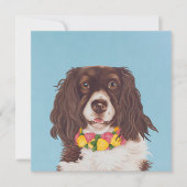 English Springer with Lantana Collar Feestdagenkaart (Voorkant)