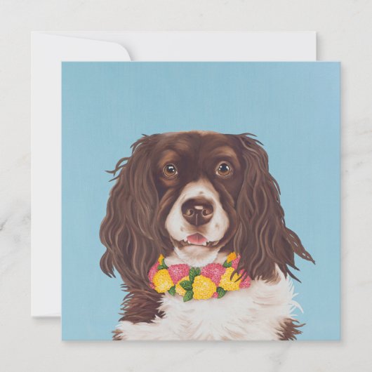 English Springer with Lantana Collar Feestdagenkaart (Voorkant)