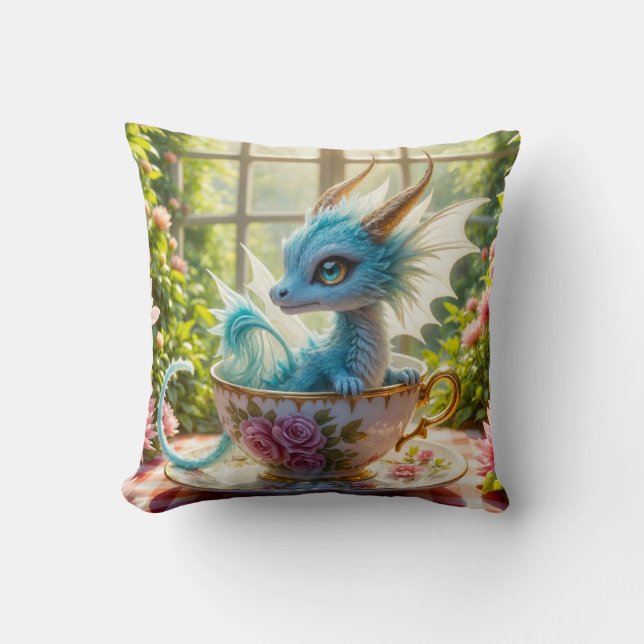 English Tea Dragon Pillow Kussen (Voorkant)