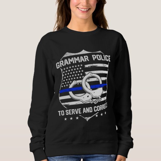 English Teacher Grammar Police Trui (Voorkant)