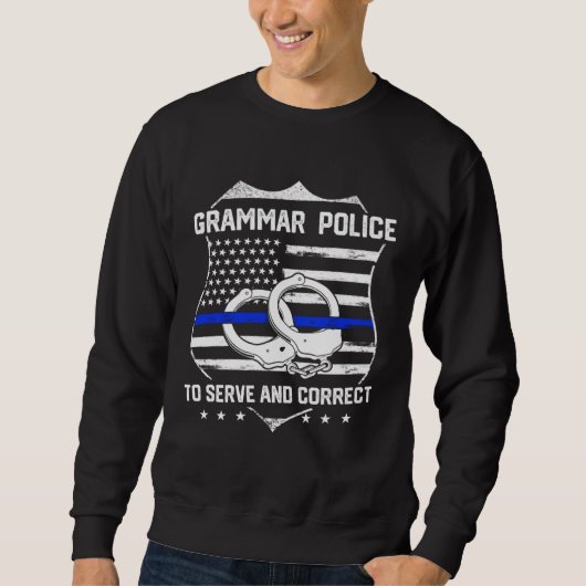 English Teacher Grammar Police Trui (Voorkant)