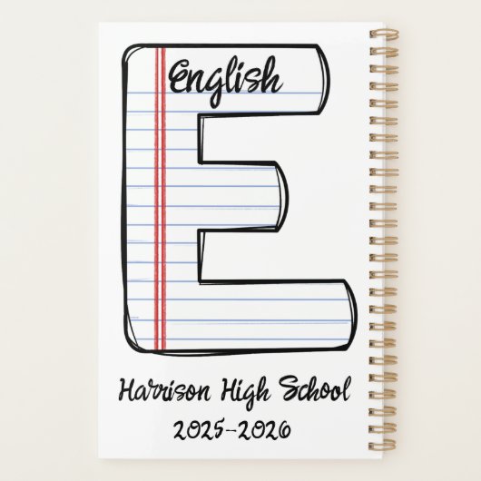 English Teacher Planner with Notebook Initial (Achterkant)