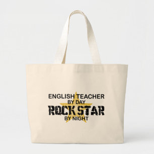 English Teacher Rock Star Grote Tote Bag