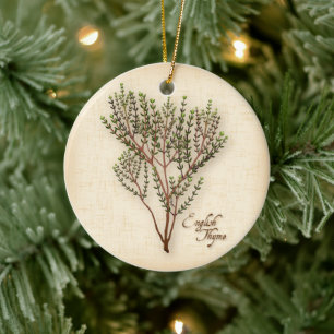 English Thyme Herb Keramisch Ornament