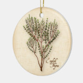 English Thyme Herb Keramisch Ornament (Links)