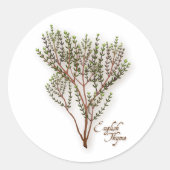 English Thyme Round Sticker (Voorkant)