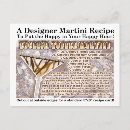 English Toffee Martini Recept Briefkaart (Voorkant)