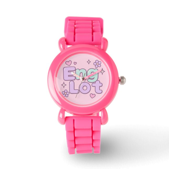 Englot Kawaii Bubble Letter Watch Horloge (Voorkant)