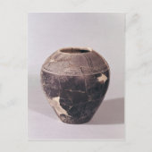 Engobe vase, versierd met golvende lijnen briefkaart (Voorkant)