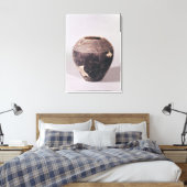 Engobe vase, versierd met golvende lijnen canvas afdruk (Insitu (Slaapkamer))