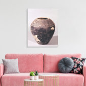 Engobe vase, versierd met golvende lijnen canvas afdruk (Insitu (Woonkamer))