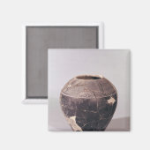 Engobe vase, versierd met golvende lijnen magneet (Voorkant / Achterkant)