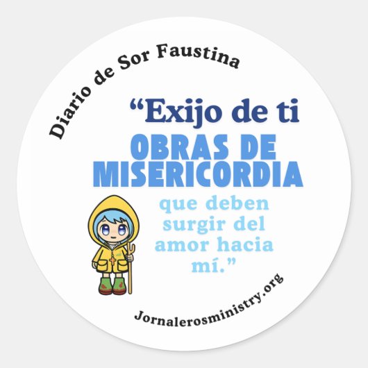 Engomado "Sirve por amor a Cristo" Ronde Sticker (Voorkant)