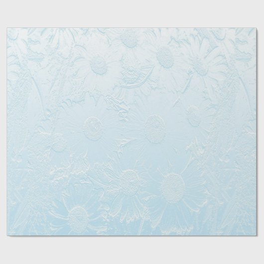 Engraded blue floral cadeaupapier (Vlak)