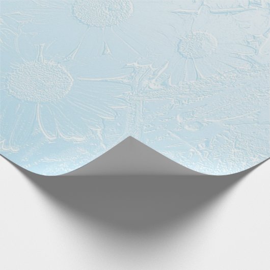 Engraded blue floral cadeaupapier (Hoek)