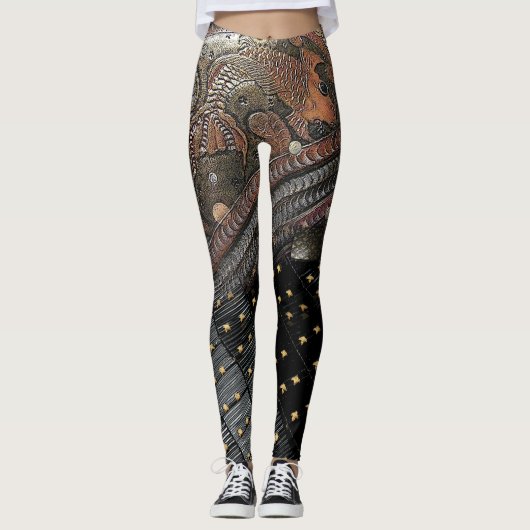 Engraded Imperial Samurai Leather Leggings (Voorkant)