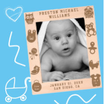 Engraved Baby Birth Stats Personal Picture Frame