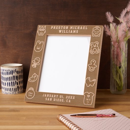 Engraved Baby Birth Stats Personal Picture Frame Gegraveerde Lijstjes (Links)