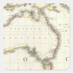 Engraved Map Oostenrijk en Indonesië Vierkante Sticker