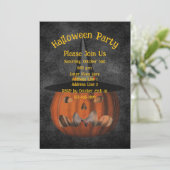 Engstige Jack-O-Lantern Pompoen Halloween Kaart (Staand voorkant)