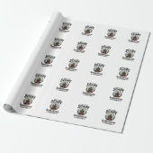 Engstigend Halloween-kostenuum Herenhuis Vectoront Cadeaupapier (Uitgerold)