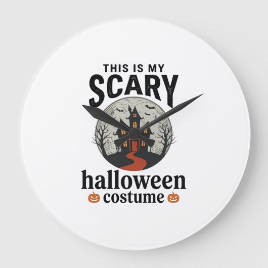 Engstigend Halloween-kostenuum Herenhuis Vectoront Grote Klok (Voorkant)