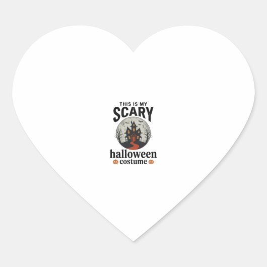 Engstigend Halloween-kostenuum Herenhuis Vectoront Hart Sticker (Voorkant)