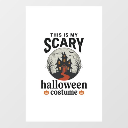 Engstigend Halloween-kostenuum Herenhuis Vectoront Raamsticker (Vel)