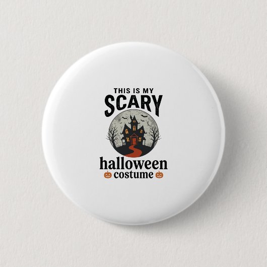 Engstigend Halloween-kostenuum Herenhuis Vectoront Ronde Button 5,7 Cm (Voorkant)