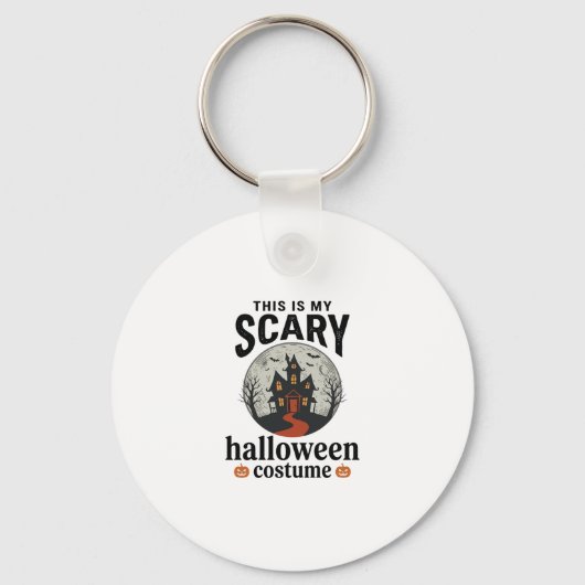 Engstigend Halloween-kostenuum Herenhuis Vectoront Sleutelhanger (Voorkant)