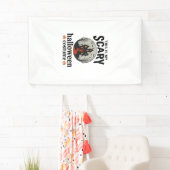 Engstigend Halloween-kostenuum Herenhuis Vectoront Spandoek (Insitu)