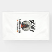 Engstigend Halloween-kostenuum Herenhuis Vectoront Spandoek (Horizontaal)