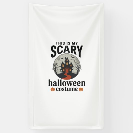 Engstigend Halloween-kostenuum Herenhuis Vectoront Spandoek (Verticaal)
