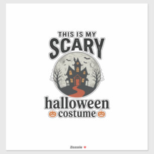Engstigend Halloween-kostenuum Herenhuis Vectoront Sticker