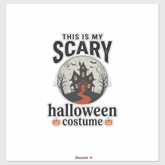Engstigend Halloween-kostenuum Herenhuis Vectoront Sticker (Vel)