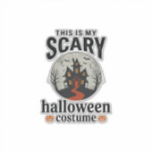 Engstigend Halloween-kostenuum Herenhuis Vectoront Sticker (Voorkant)