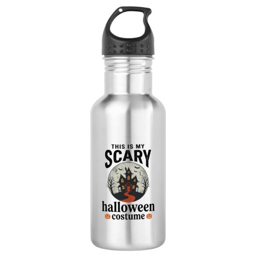 Engstigend Halloween-kostenuum Herenhuis Vectoront Waterfles (Voorkant)