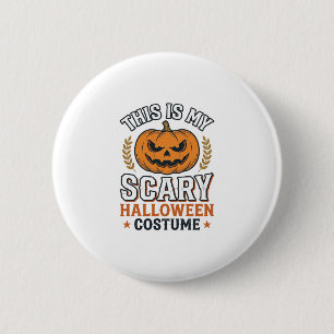 Engstigend Halloween Kostuum Pompoen Vintage Vecto Ronde Button 5,7 Cm