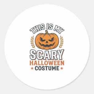 Engstigend Halloween Kostuum Pompoen Vintage Vecto Ronde Sticker