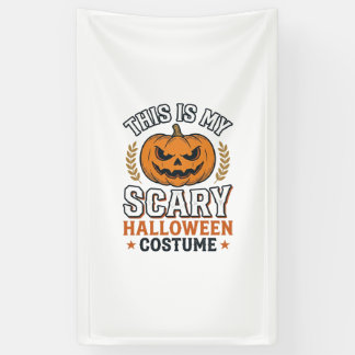 Engstigend Halloween Kostuum Pompoen Vintage Vecto Spandoek