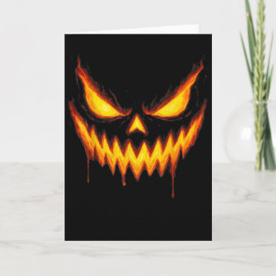Engstigende Jack O Lantern Gesneden Pompoen Gezich Kaart