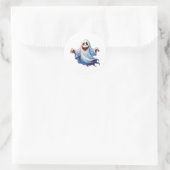 Engstwekkende geest ronde sticker (Tas)