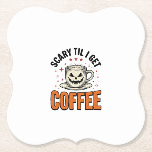 Engwekkend tot koffie Vintage Halloween koffie shi Kartonnen Onderzetters