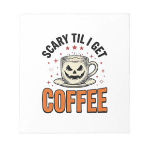 Engwekkend tot koffie Vintage Halloween koffie shi Notitieblok