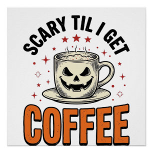 Engwekkend tot koffie Vintage Halloween koffie shi Perfect Poster