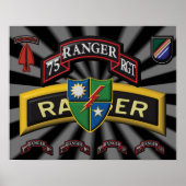 Enhanced 75e Ranger Regiment Design Logo Poster (Voorkant)