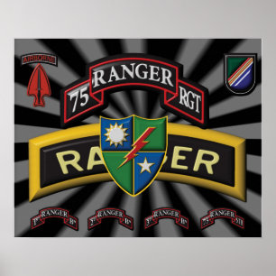 Enhanced 75e Ranger Regiment Design Logo Poster