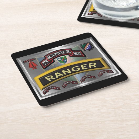 Enhanced Design 75th Ranger Regiment Kartonnen Onderzetters (Schuin)