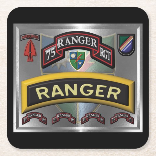 Enhanced Design 75th Ranger Regiment Kartonnen Onderzetters (Voorkant)